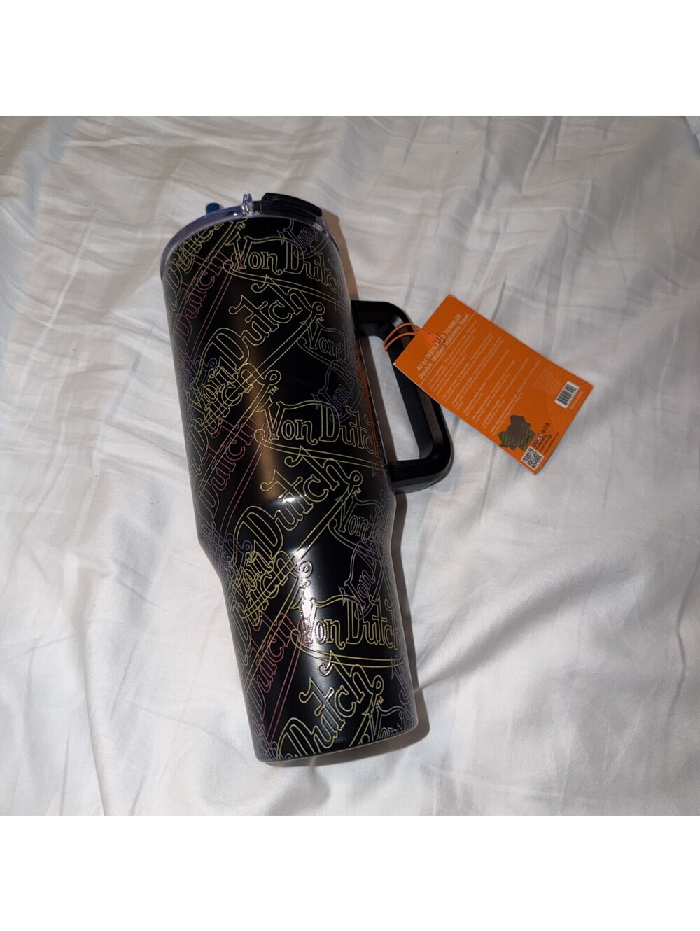 Von Dutch Bold Double Walled Insulated Tumbler Black Design Brand New